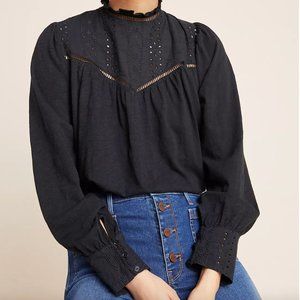 Anthropologie Allegra Eyelet Peasant Top